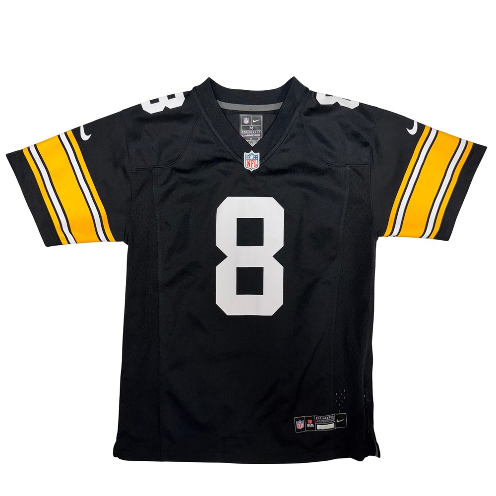 Nike Pittsburgh Steelers Kenny Pickett 8 Jersey Black Gold Womens Medium